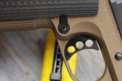 Trigger pull is just over 3.5 pounds. Hard to see in the photo becasue I botched the focus.