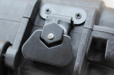 The latches twist down and hold secure. 