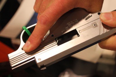 Heizer Pocket AR and a Semi-Auto? SHOT Show 2015 The slide in the open position shows the fixed barrel.