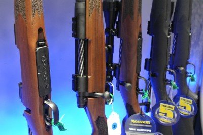 Mossberg Patriots and AKs--SHOT Show The bolt on the patriot.