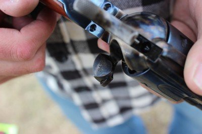 Uberti Cattleman Single Action--New Old Gun Review On half cock so the cylinder will spin to load.