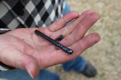 Uberti Cattleman Single Action--New Old Gun Review Pin and screw. Note the two groves.