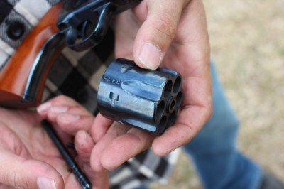 Uberti Cattleman Single Action--New Old Gun Review The charcoal blue on the cylinder.