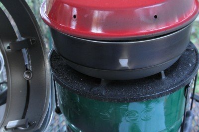 Beware that any pot you use with the skirt will have a good deal of carbon on it after cooking.