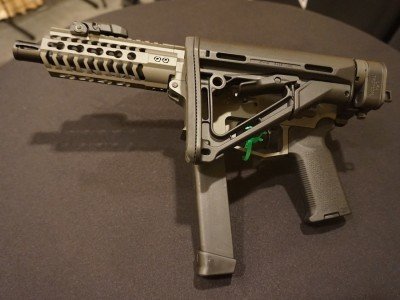 With a Law Tactical folding stock adapter, the UDP-9 becomes a compact SBR.