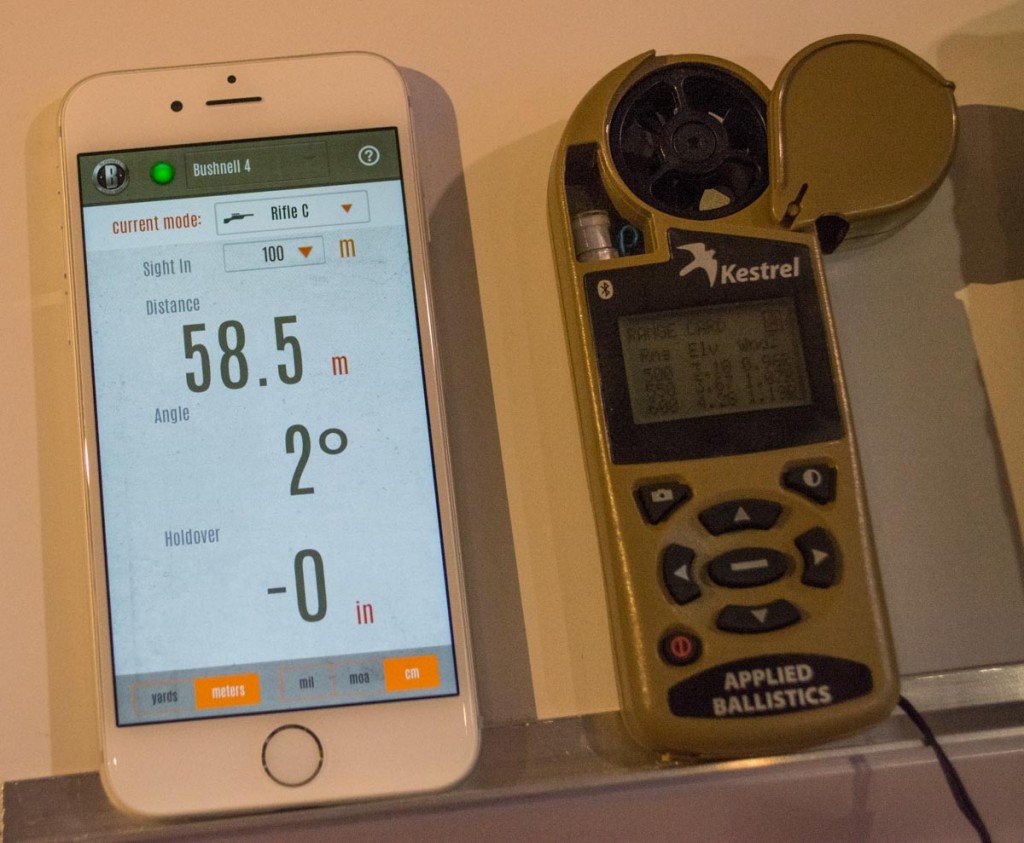 The integrated Kestral environmental meter adds a wealth of information to the smartphone app.