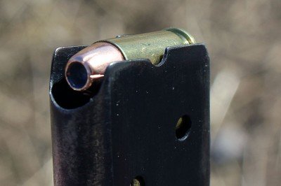 I did shoot some HP for this review and about every 10 or so round would hang up. FMJ is the way to go here. 