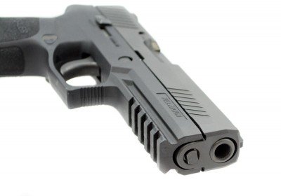 New Striker Pistol From Sig Sauer - P320 - Full Gun Review By swapping parts around the frame, you can change the size of the hole in the fiery end.