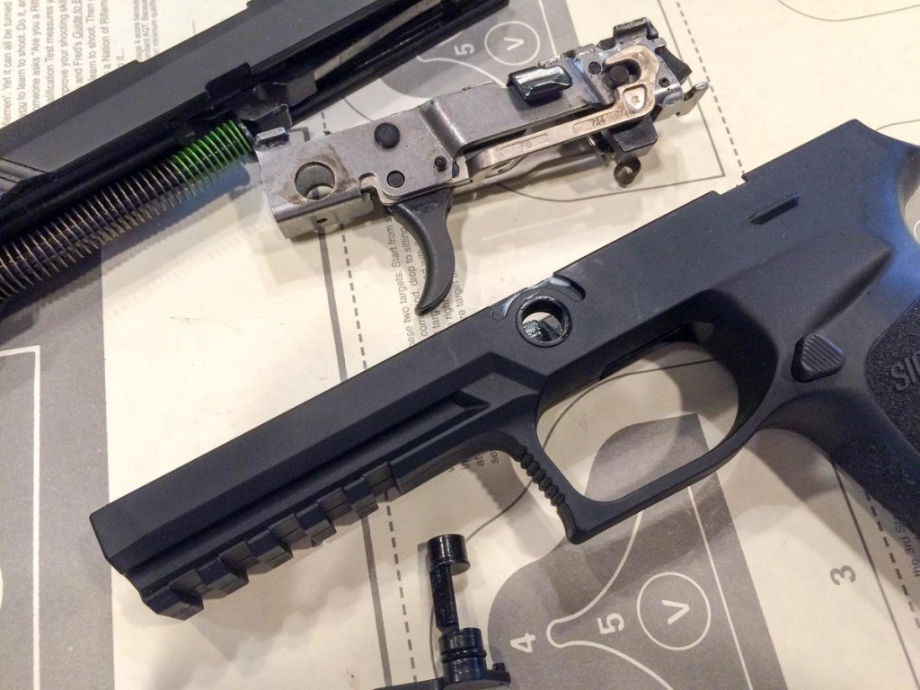 The frame of the P320 is actually the fire control assembly, which the grip module is an inserialized part.