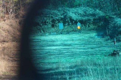 Israel Defense Forces IWI Tavor Review From 100 yards, the reticle is too large for surgical work.