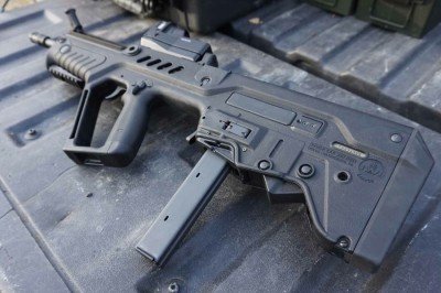 The converted Tavor looks strange, but it works well.