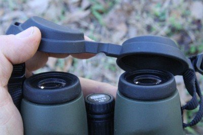 The rubber front lens cover that comes with Meostars can be threaded onto the strap.