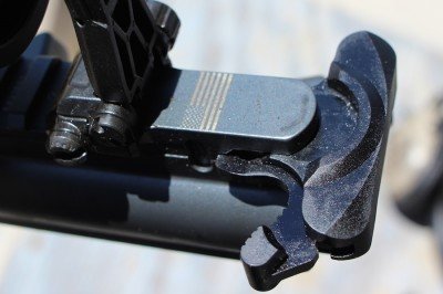 The BCM charging handle is huge, and easy to find.
