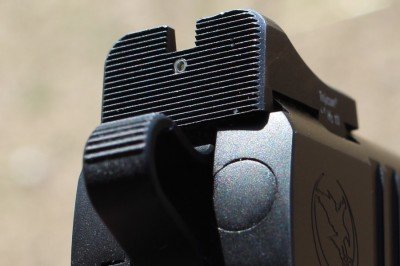 The Heine sights have a lot of real estate, and a very small dot to align with the front. While it isn't my preferred sight system, it is capable of solid results.