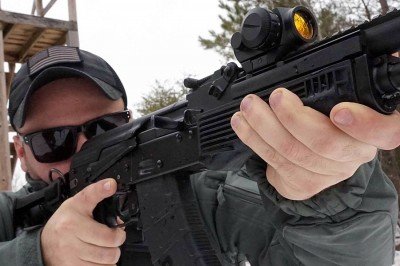 The Primary Arms Micro Dot--Easy on the Wallet The railed sight tube allows for a low, forward placement of the optic.