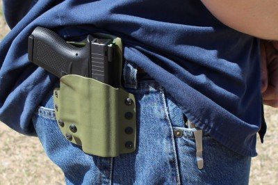 An OWB rig I carry in winter from Robert Smith Holsters.