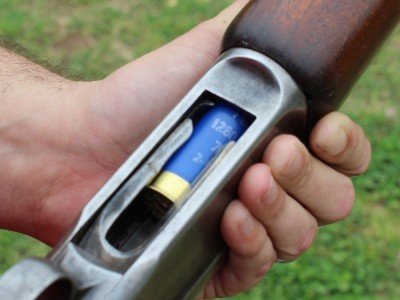 Loading the magazine. 