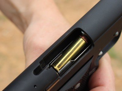 The rimmed cartridge in the the automatic platform works without a hitch.