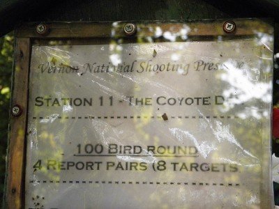 Station 11 at Vernon is a “report pairs” station. That means that the second target is not launched until you make your shot at the first target. At a “true pairs” station, both birds are launched simultaneously.