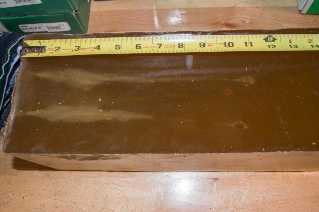 Expansion started about one-inch into the gelatin block. 
