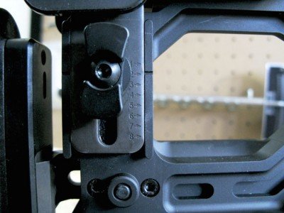 Easy to see numbering lets the shooter set the cheek height perfectly and put it back in case it has to be readjusted. 