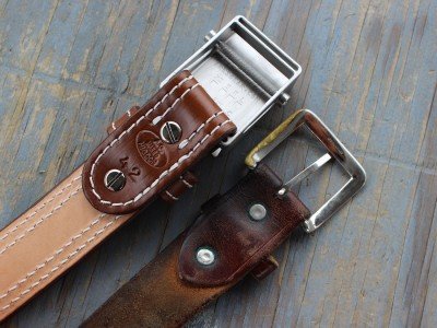 Get Serious about your Belt--Mean Gene The buckle screws on with Chicago screws. No more rivets.