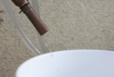 Even with a hard boil the still produces drops or a trickle of clean water. 