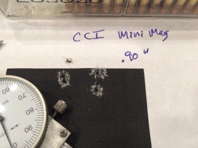 Both CCI Mini Mag and CCI Stinger produced sub one-inch groups.