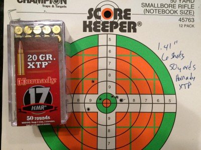The second most accurate load I tested was the Hornady XTP 20 grain.