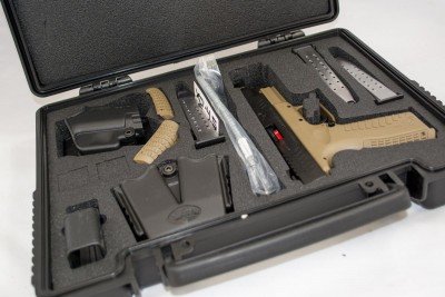 Like most Springfield Armory guns, this one comes in a beautiful hard case, includes three magazines, a holster, magazine carrier and magazine loading tool. It's everything you need except ammo.