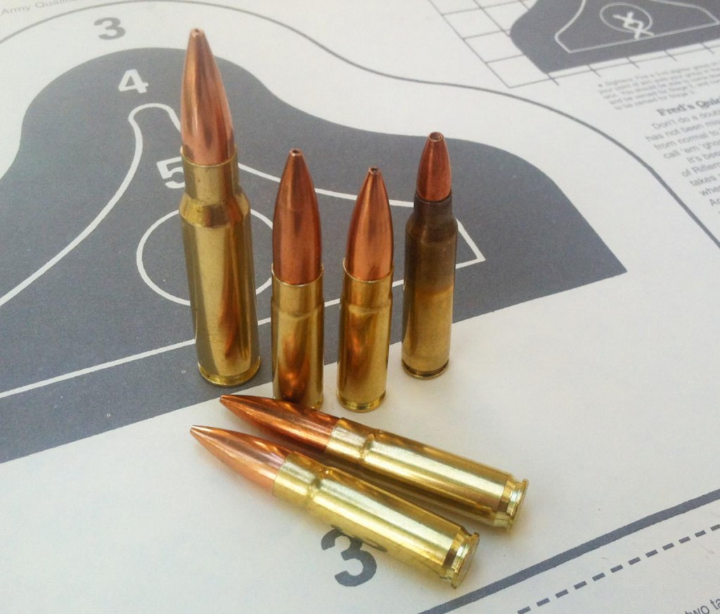 .308, 300 AAC Blackout and 5.56mm cartridges.