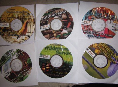 These are some of the Western Digital disks I found on Ebay. They have some silly Bigfoot stuff too, and some cool ghost and alternative energy sets, but in the middle of it all are extremely comprehensive survival and homesteading manuals and books, many dating back over 100 years. That's the old-tech we all need right now. 