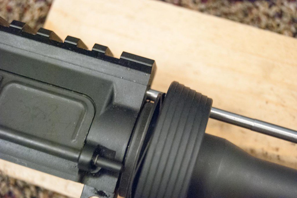 Make sure you line up holes in the barrel nut with the gas tube hole in the upper receiver.