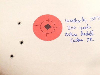 At the 300 yard setting, the average impact was just one-inch below the centerline.