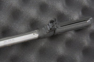The trigger group and stainless steel barrel are both from the National Match custom shop at Springfield.  