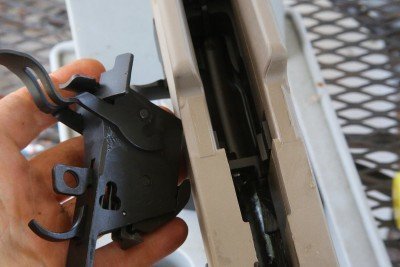 If you read my original Archangel article, I had to shave these two pads down to fit the stock to my Socom. These OEM stocks must have a slightly different spec because they are not shaved. 