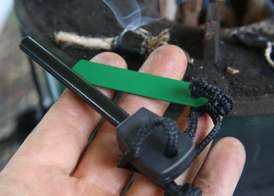 This black rod is a ferrocium rod, not a magnesium rod. The "magnesium" firestarters are the ones with the silver block shown below in the photos. These are 99 cents each on Ebay, shipped. 