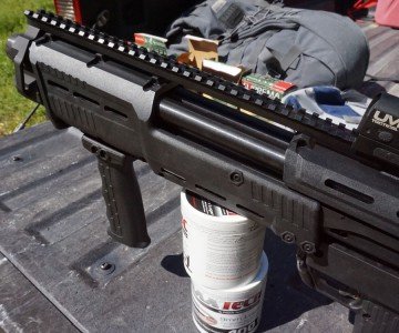 DP-12 Review--A Functional Double Barrel Bullpup There's ample rail for attaching optics or sights.