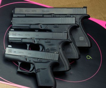 The G40 is a beast. Up against some of the other GLOCKs, the 40 shows its size.