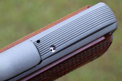 Monday Gun Day Giveaway: Springfield Armory Mil-Spec 1911 The arched mainspring housing has straight serrations.