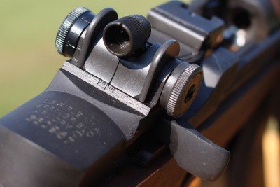 I'm a huge fan of the National Match's peep sight. The depth helps cut out glare and extra light.