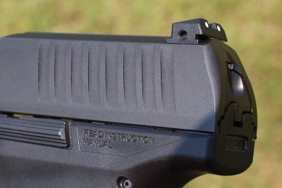 The serrations on the slide are wide and deep enough for good traction.