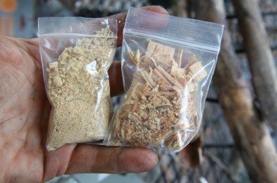 James' Fatwood Dust, also known as Maya Dust, and the Fatwood Shavings. 