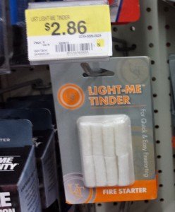 This is the most robust of the firestarting products at Walmart. It resembles the military firestarters but is much more expensive. 