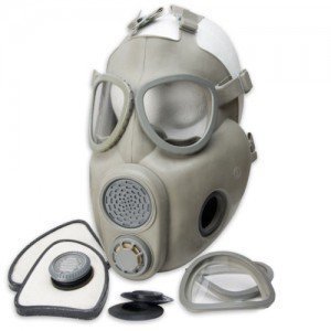 This is a Czeck clone of the US M-17 mask. It uses M-10 side filters that can be found for about $10 per set. As a "fighting mask", not having the can bobbing on the side of your head is a definite plus. They run under $40 complete with shipping. 