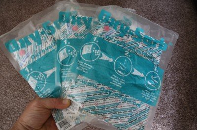 These are the oxygen absorbers I have been buying on Amazon in packs of 30. You have to get 10 buckets ready, then open the 10 pack that is vacuum packed, unless you have a Foodsaver and you want to re-close it. 