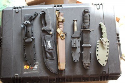 The Quest for the Perfect Knife Here's some of what's to come (and some that have already been scratched from the list). Knives by Ka-Bar, SOG, Ontario, Browning, ESEE,