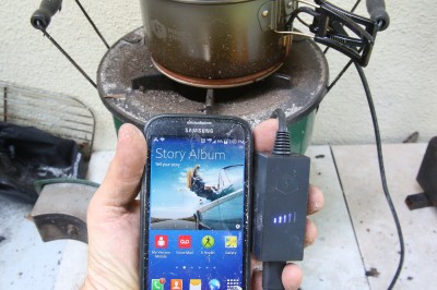 I did get a few lights briefly when I had a raging fire burning, but the lights weren't on for any length of time, nor did the phone show charging. 