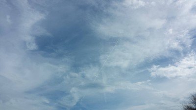 This picture is from August 28th in South Florida. The way I see it, as long as we see the planes still flying, there is more time to put away food, figure out water, and learn communications...and get free solar glass!