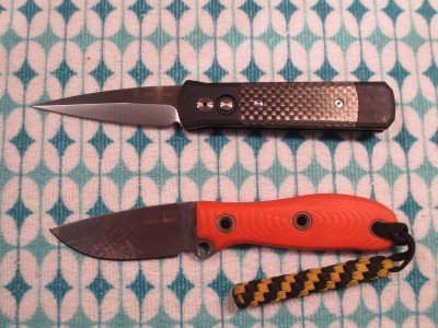 Recently, I wrote a rave review about my Pro-Tech Godson.  Here is a comparison of the two knives.  